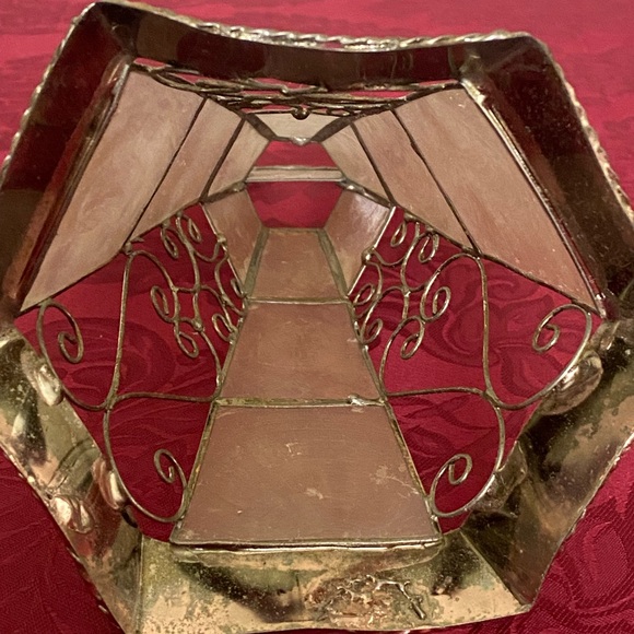 Vintage Capiz Shell Gold Christmas Angel Tree Stand Home Decor Large 11.5” - Picture 14 of 14